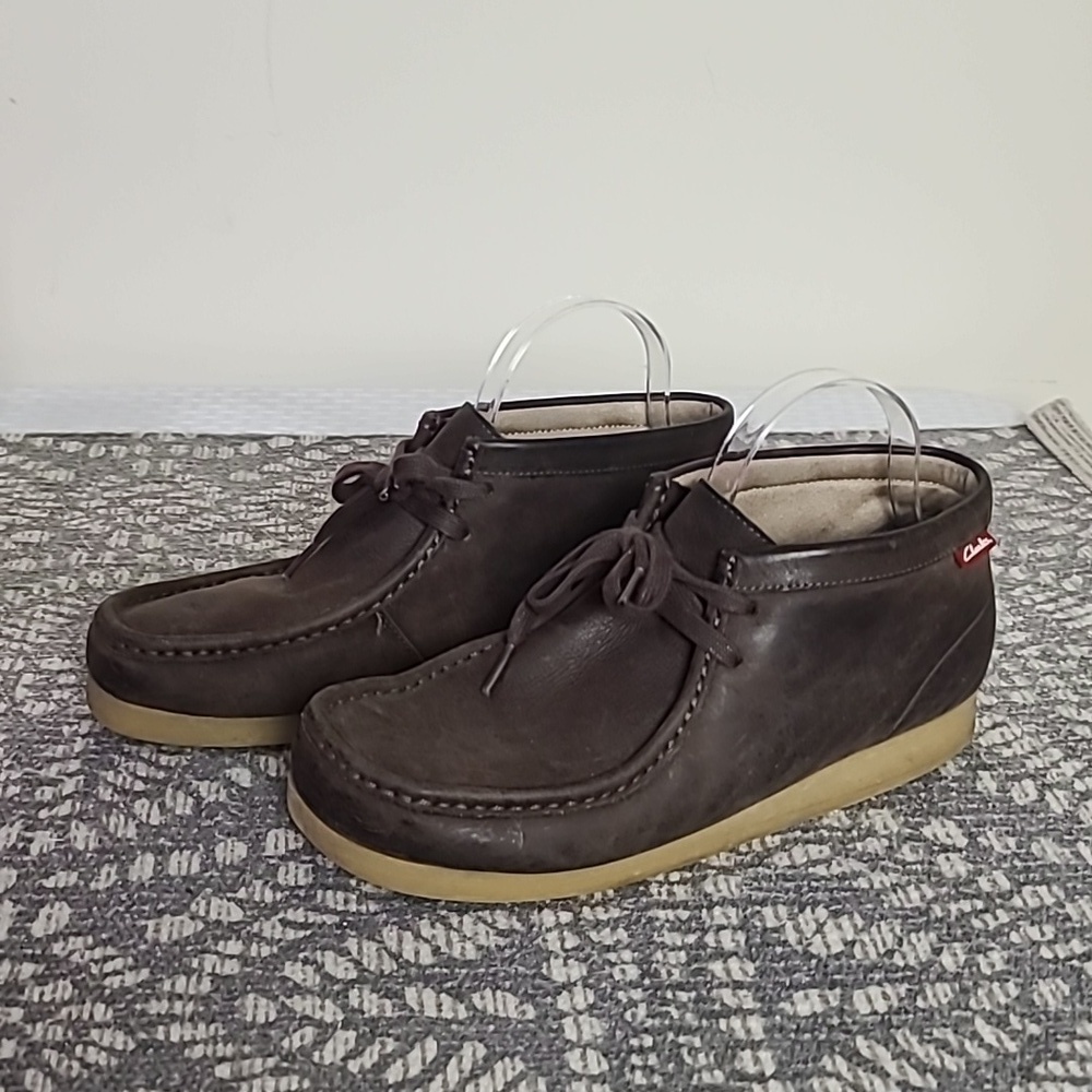 Clarks Shacre brown leather boots
